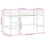 vidaXL Lit mezzanine enfants avec rideaux sans matelas 90x190 cm