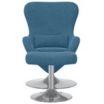 Fauteuil œuf vidaXL avec repose-pieds en velours bleu