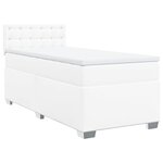 vidaXL Sommier à lattes de lit avec matelas Blanc 90x200 cm Similicuir