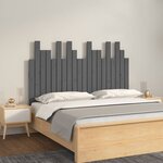vidaXL Tête de lit murale Gris 127 5x3x80 cm Bois massif de pin