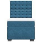 vidaXL Sommier à lattes de lit avec matelas bleu 90x200 cm velours