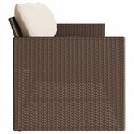 vidaXL Canapé de jardin avec coussins 3 places brun résine tressée