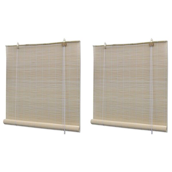 vidaXL Stores à rouleau Bambou naturel 2 Pièces 120x160 cm