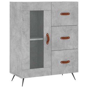vidaXL Buffet gris béton 69 5x34x90 cm bois d'ingénierie