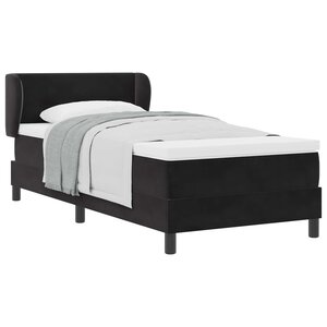 vidaXL Lit à ressorts avec matelas Noir 100 x 200 cm Velours