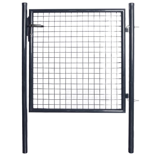 vidaXL Portail en maille de jardin Acier galvanisé 85 5x100 cm Gris