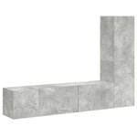 vidaXL Ensemble de meubles TV 3 Pièces Gris béton Bois d'ingénierie
