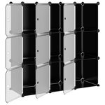 vidaXL Cubes de rangement 9 Pièces avec portes noir PP