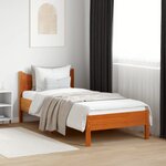 vidaXL Cadre de lit sans matelas cire marron 100x200cm bois pin massif