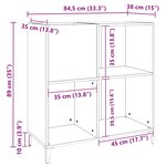 vidaXL Armoire à disques noir 84 5x38x89 cm bois d'ingénierie