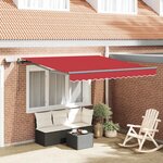 vidaXL Auvent Rétractable Rouge 350 x 250 cm tissu