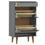 vidaXL Armoire à chaussures MOLDE Gris 59 5x35x103 cm Bois de pin