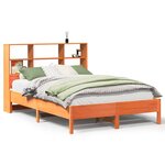 vidaXL Lit bibliothèque sans matelas cire marron 120x190cm pin massif