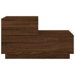vidaXL Table de chevet avec lumières LED chêne marron 70x36x40 5 cm