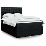 vidaXL Sommier à lattes de lit avec matelas Noir 160x200 cm Tissu