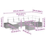 vidaXL Ensemble de canapé de jardin 8 Pièces Gris clair Poly rotin