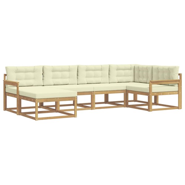 vidaXL Ensemble de canapés d'extérieur 5 pc Blanc et crème Polyester