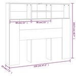 vidaXL Armoire de tête de lit Chêne fumé 120x19x103 5 cm