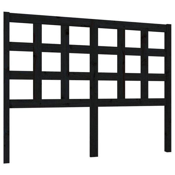 vidaXL Tête de lit Noir 125 5x4x100 cm Bois massif de pin