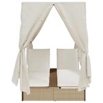 vidaXL Transat double Réglable Beige 205 x 129 x 200 cm polyrotin