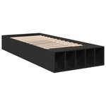 vidaXL Cadre de lit noir 100x200 cm bois d'ingénierie