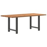 vidaXL Table à manger marron clair bois de chêne massif rectangulaire
