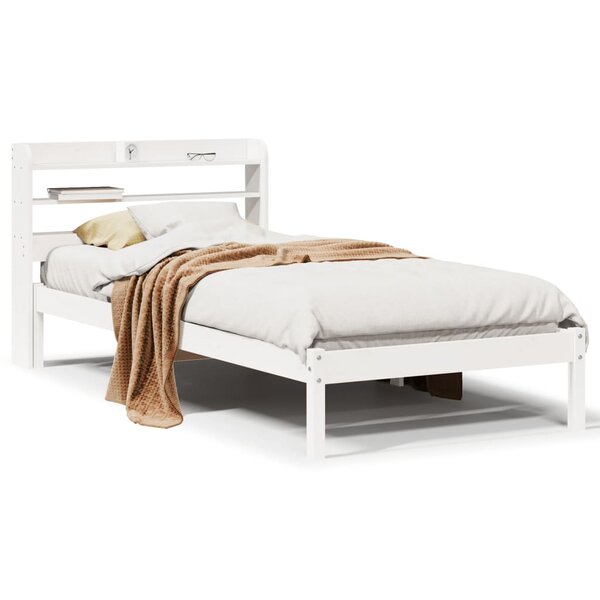 vidaXL Cadre de lit sans matelas blanc 90x190 cm bois de pin massif