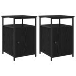 vidaXL Cabinet de chevet 2 Pièces Chêne noir Bois d'ingénierie