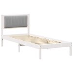 vidaXL Cadre de lit avec tête de lit rembourrée Gris clair 75 x 190 cm
