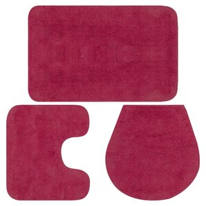 vidaXL Jeu de tapis de salle de bain 3 Pièces Tissu Fushsia