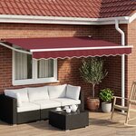 vidaXL Auvent rétractable électrique Bourgogne et Blanc 3 x 2 5 m