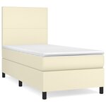 vidaXL Sommier à lattes de lit avec matelas Crème 80x200 cm Similicuir