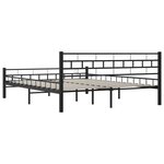vidaXL Cadre de lit sans matelas et tête de lit noir 160x200 cm acier