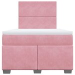 vidaXL Sommier à lattes de lit avec matelas rose 120x190 cm velours