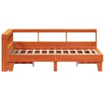 vidaXL Lit bibliothèque sans matelas cire marron 135x190 cm pin massif