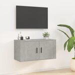 vidaXL Meuble TV mural Gris béton 80x34 5x40 cm