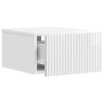 vidaXL Cabinet de chevet mural Blanc brillant 33 x 34 5 x 20 cm