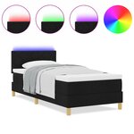 vidaXL Lit de box spring avec matelas & LED noir 90x190 cm tissu