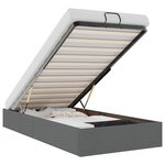 vidaXL Cadre de lit ottoman sans matelas gris foncé 90x200 cm tissu