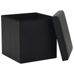 vidaXL Tabourets de rangement pliables lot de 2 noir similicuir