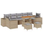 vidaXL Ensemble de canapé de jardin 10 Pièces Beige et Gris clair