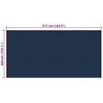vidaXL Film solaire de piscine flottant PE 975x488 cm Noir et bleu