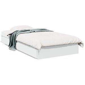 vidaXL Cadre de lit avec tiroirs sans matelas blanc 100x200 cm