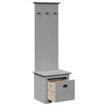 vidaXL Armoire de couloir avec crochets BODO gris 50x40x157 cm