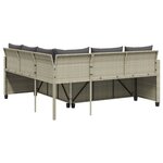 vidaXL Canapé de jardin et table et coussins en forme de L gris clair
