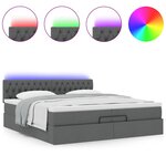VidaXL Cadre de lit ottoman avec matelas gris foncé 200x200cm tissu