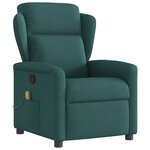 vidaXL Fauteuil de massage inclinable Vert foncé Tissu