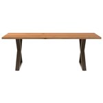 vidaXL Table à manger marron clair bois de chêne massif rectangulaire