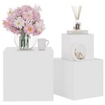 vidaXL Tables d'appoint 3 Pièces Blanc Bois d’ingénierie
