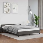 vidaXL Cadre de lit avec tête de lit sans matelas gris 140x200 cm